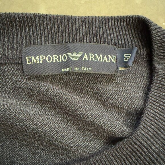 Emporio Armani Charcoal Gray Logo Sweater - Size 50 (L/XL) - Picture 6 of 11